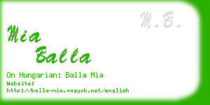 mia balla business card